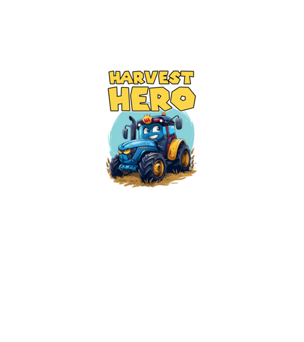 Harvest Hero Tractor model negru pe tricou