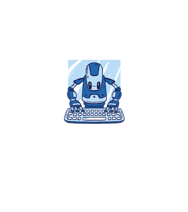 Automatizare robot model albastru regal pe tricou