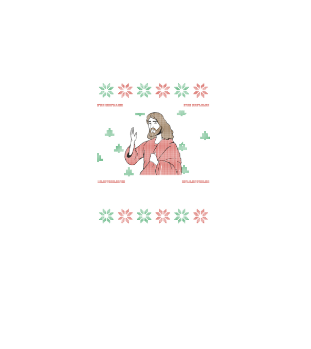 'Go Jesus, It''s Your Birthday Ugly Sweater' model negru pe tricou