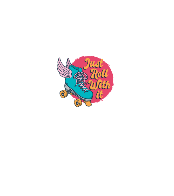 Just Roll with it - patine cu rotile model albastru închis pe tricou