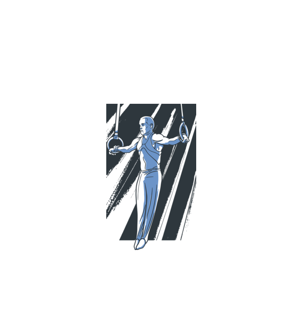 Inel de gimnastică tricou Gimnastică model alb pe tricou