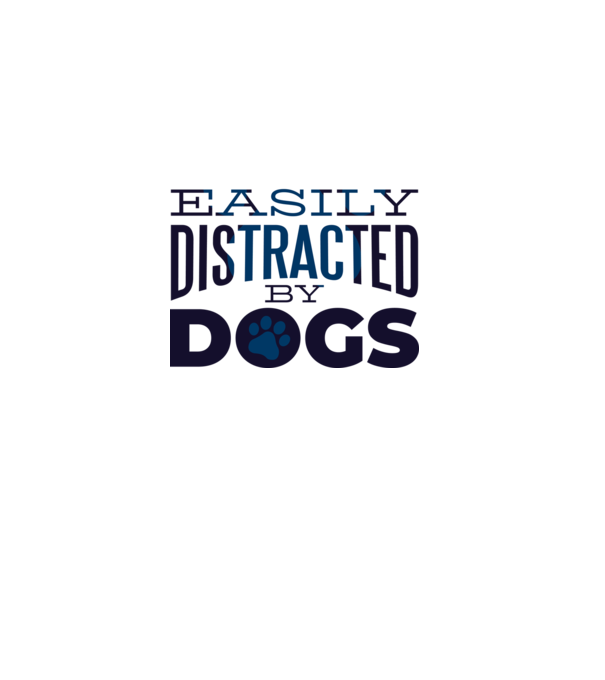 Easily Distracted By Dogs Tricou cu Câine amuzant model albastru deschis pe tricou