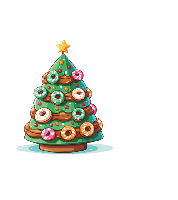 Doughnut pom de Crăciun model albastru deschis pe tricou