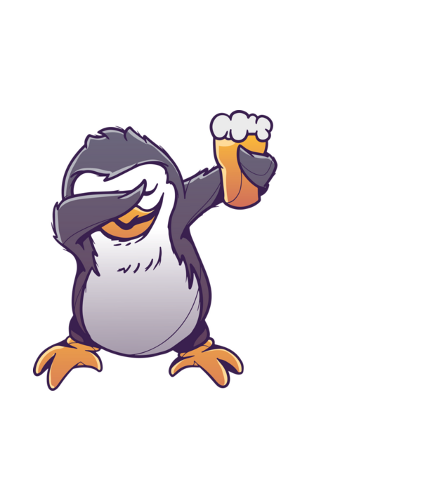 Pinguin cu Bere DAB model albastru deschis pe tricou
