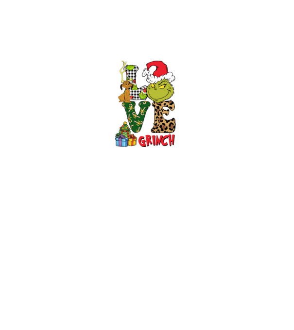 Love Grinch model negru pe tricou