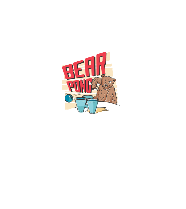Bear Pong model negru pe tricou