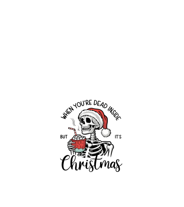Dead inside, but it's christmas Alb model alb pe tricou