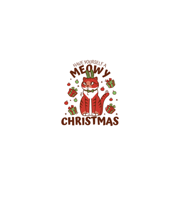 Have yourself a Meowy Christmas - Cicás Karácsony model alb pe tricou