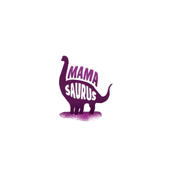 Mamasaurus model alb pe tricou