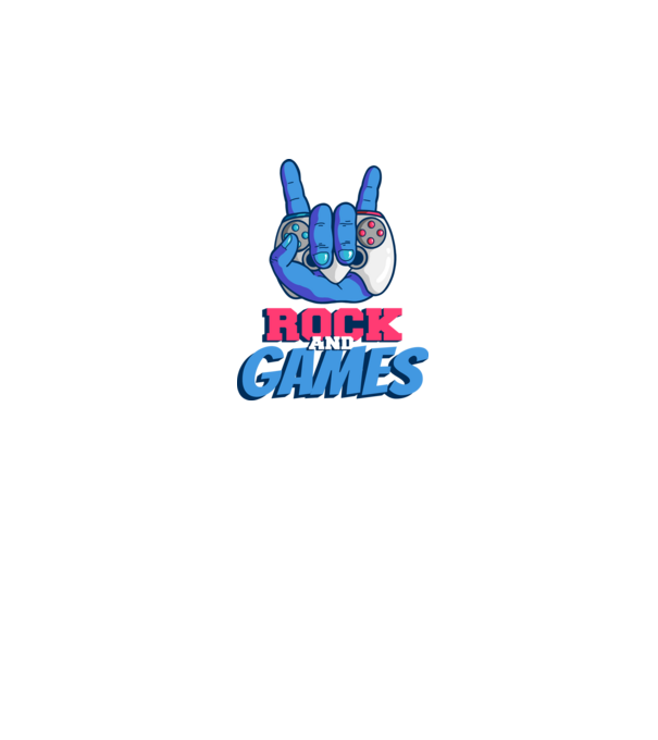 Rock And Games model negru pe tricou