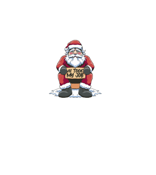 AI took my job Santa model negru pe tricou
