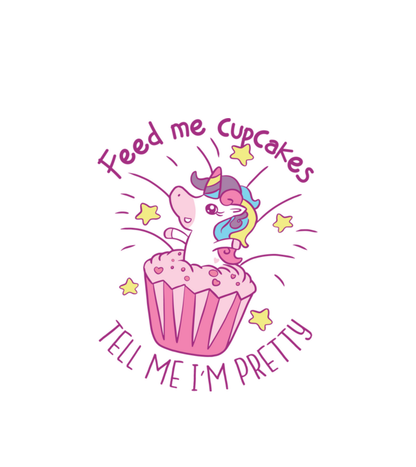 Unicorn Muffin model alb pe tricou