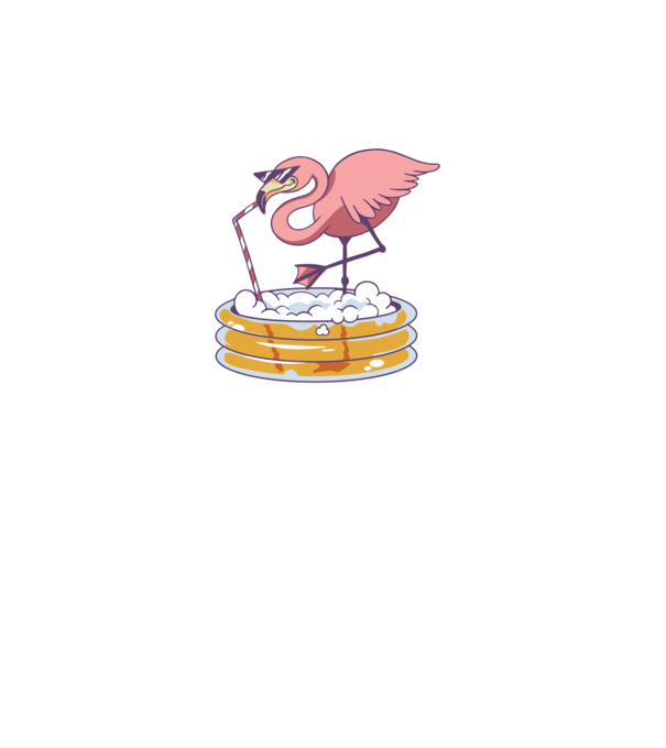 Flamingo cu bere model alb pe tricou