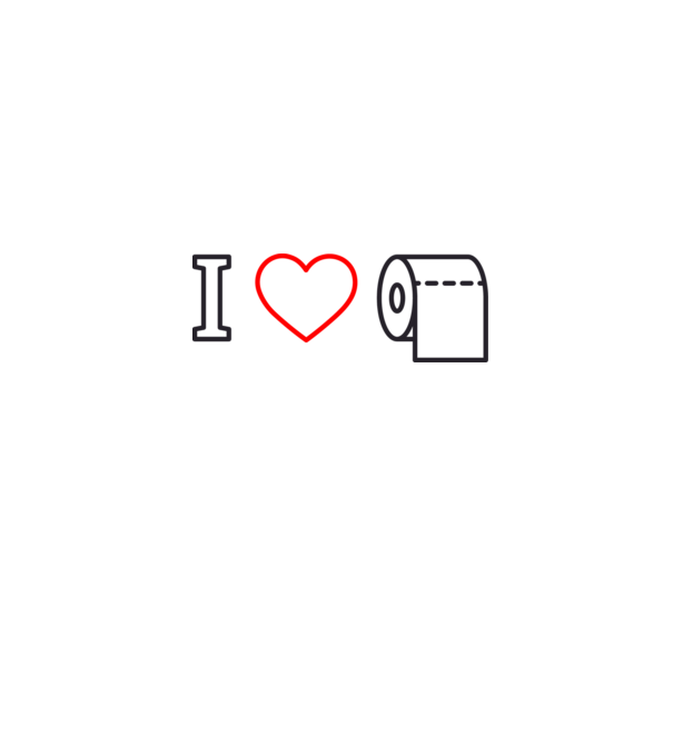 I love hârtie igienică model alb pe tricou