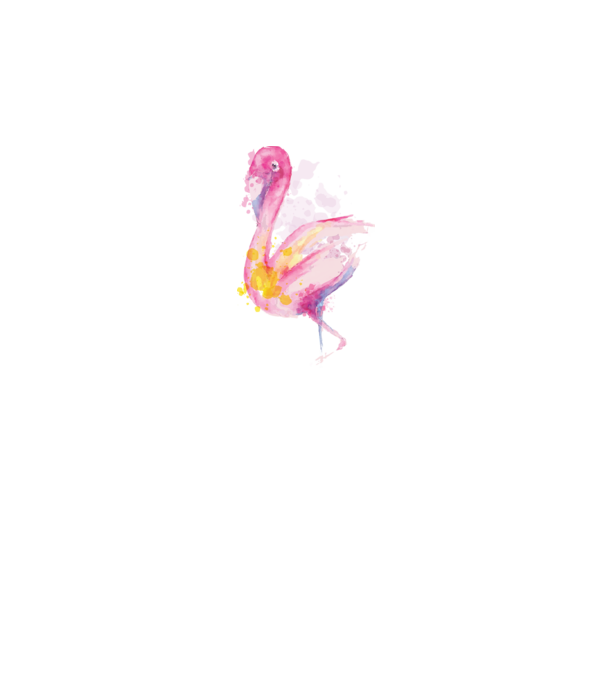 Flamingo Pictură model alb pe tricou