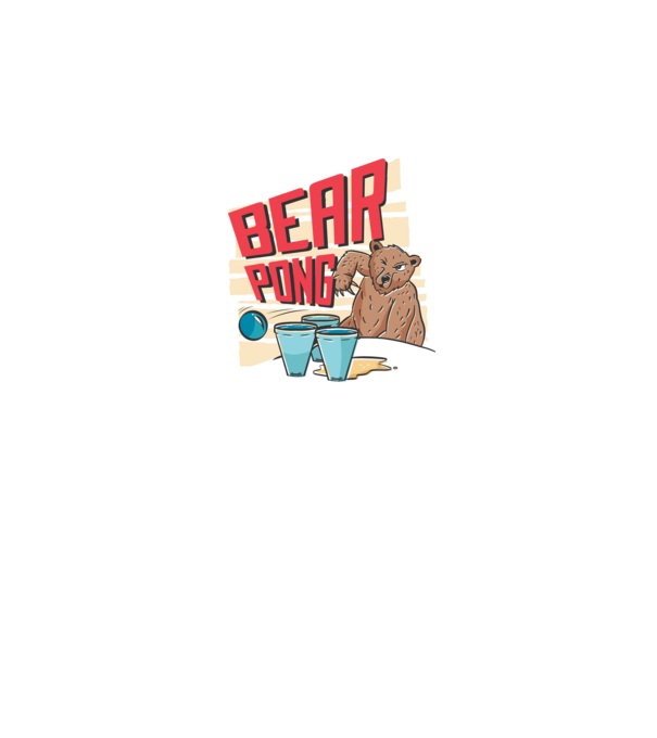Bear Pong model negru pe tricou
