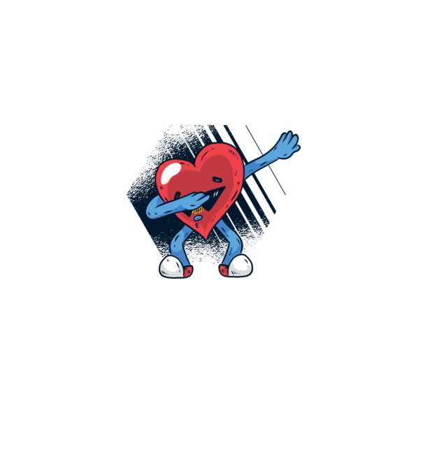 'Inimă DAB Floss Heart tricou amuzant pentru Valentine''s Day' model gri pe tricou