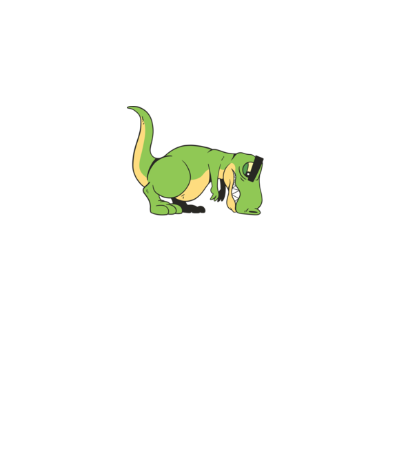 T-rex Push-up model verde pe tricou
