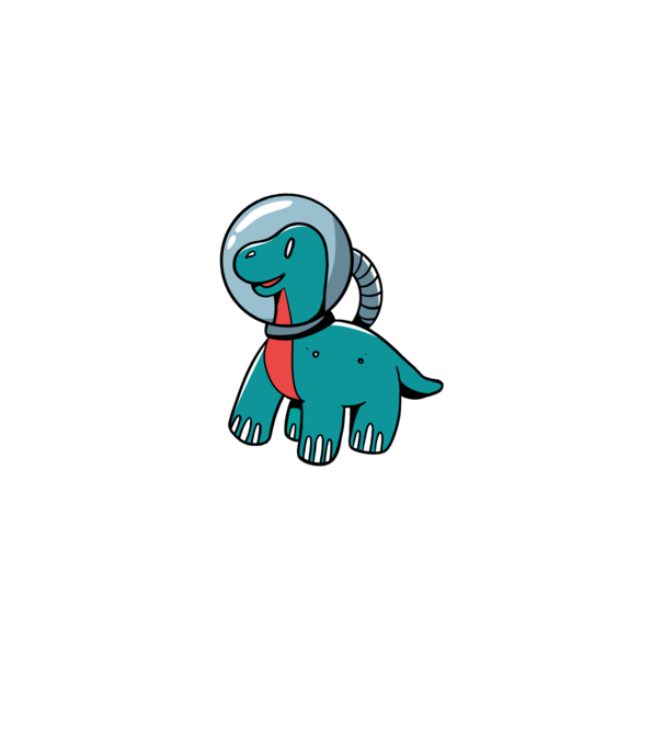 Dinozaur Astronaut model negru pe tricou