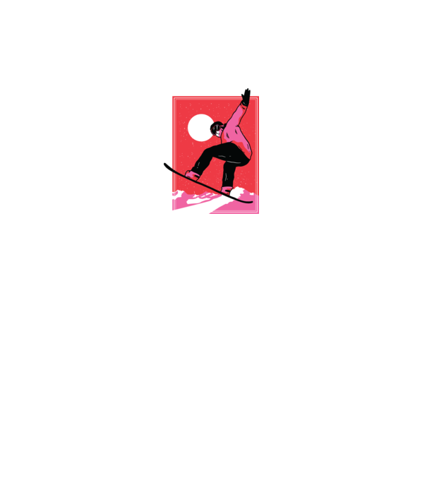 Snowboard poster model negru pe tricou