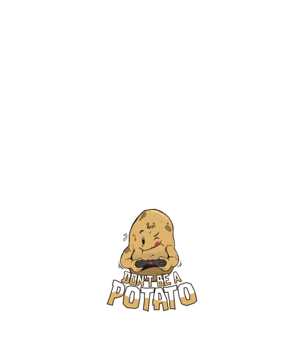 'Don''t be a Potato Gamer' model negru pe tricou