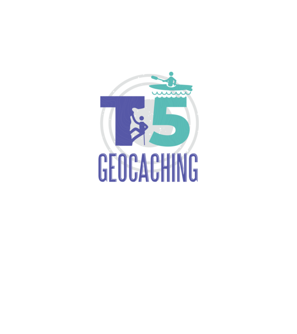 T5 Geocaching model albastru închis pe tricou