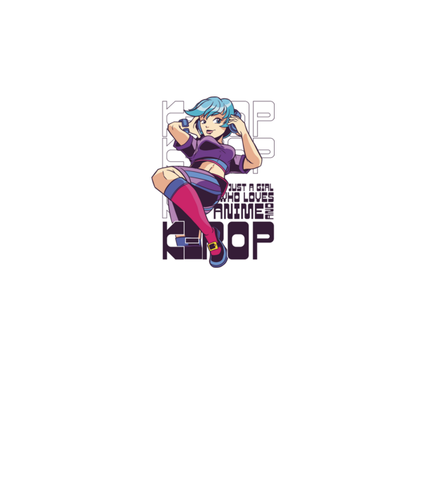 Doar o fată căreia îi place Anime și K-Pop model alb pe tricou