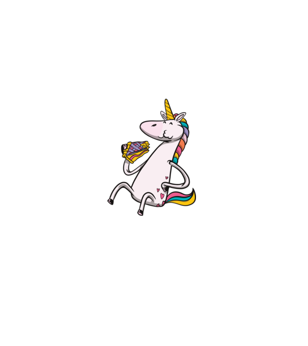 Unicorn cu prăjitură model alb pe tricou