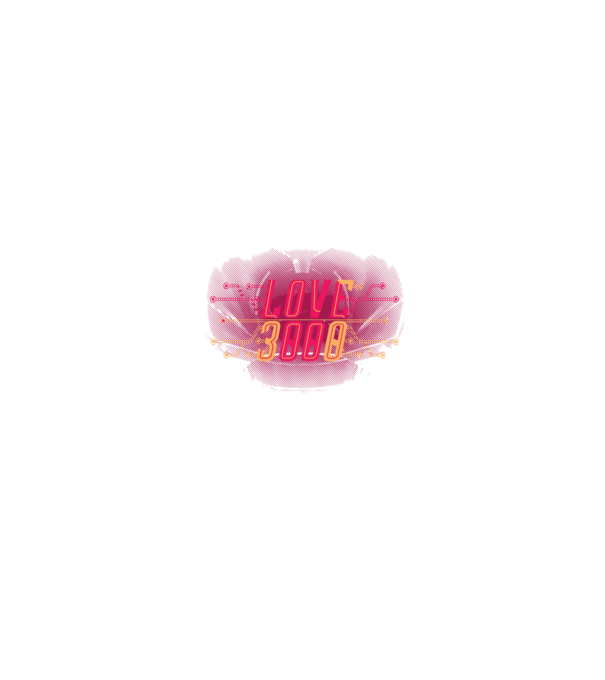 Love 3000 model negru pe tricou