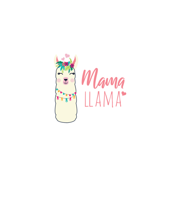 Mama Llama model negru pe tricou