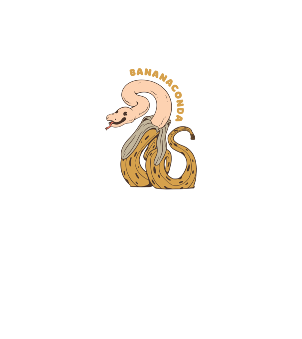 Bananaconda model alb pe tricou