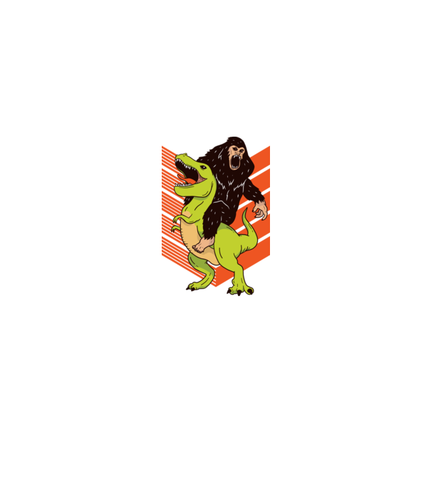 Dinozaur Yeti model alb pe tricou