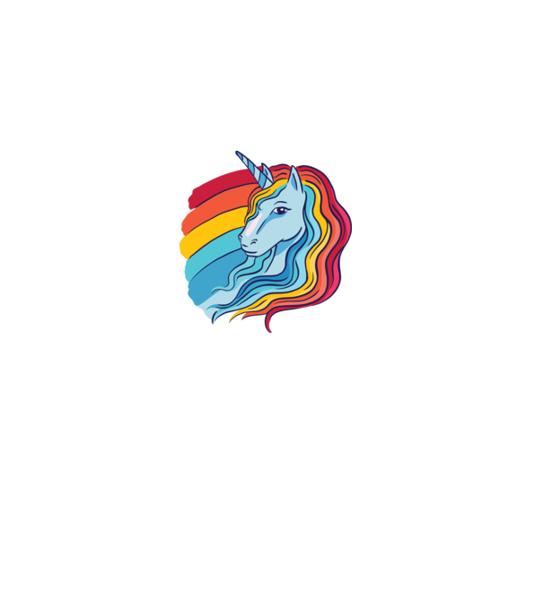 Unicorn cu Curcubeu model albastru închis pe tricou