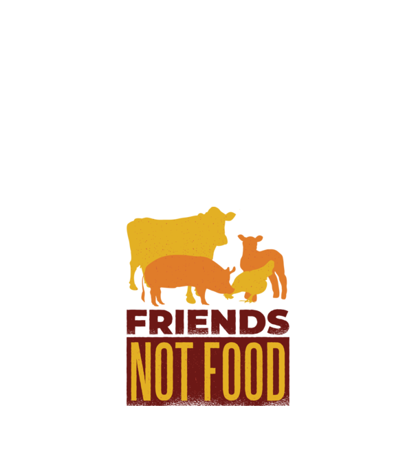 Friends not Food Vegán model nisipiu pe tricou