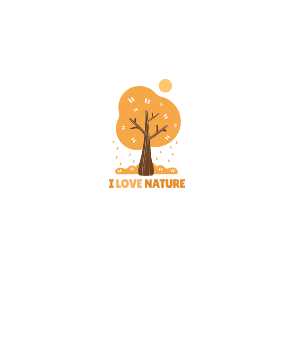 I Love Nature model negru pe tricou
