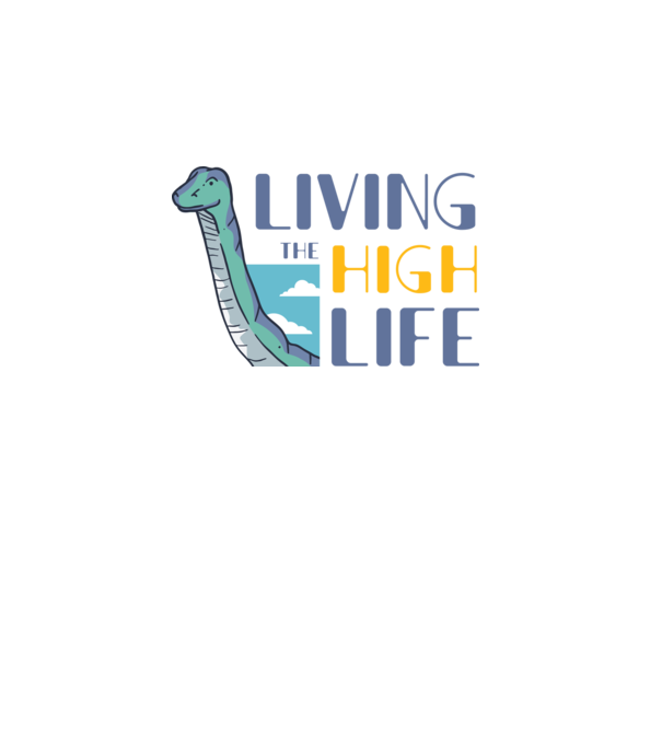 Living the High Life Dinosaur model turcoaz pe tricou