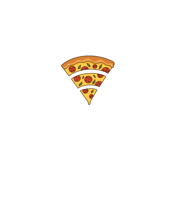 Felie de pizza Wifi model negru pe tricou