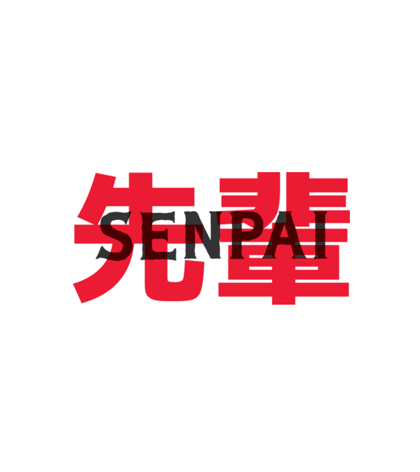 Senpai model alb/roșu pe tricou