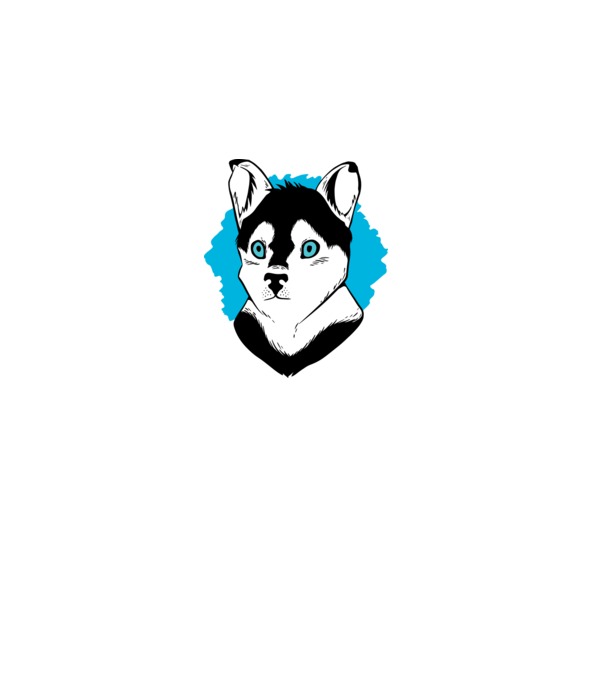 Câine Pomsky model alb pe tricou
