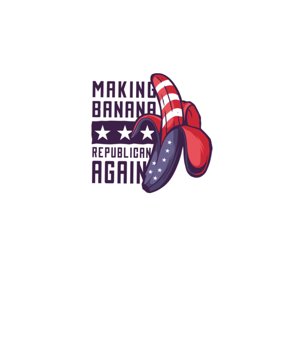 Make Banana Republican Again model alb pe tricou