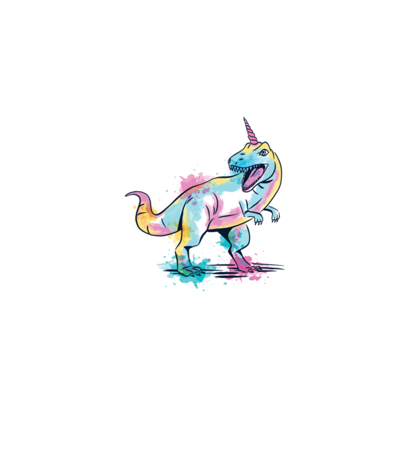 Unicornsaurus - Dinozaur Unicorn model alb pe tricou