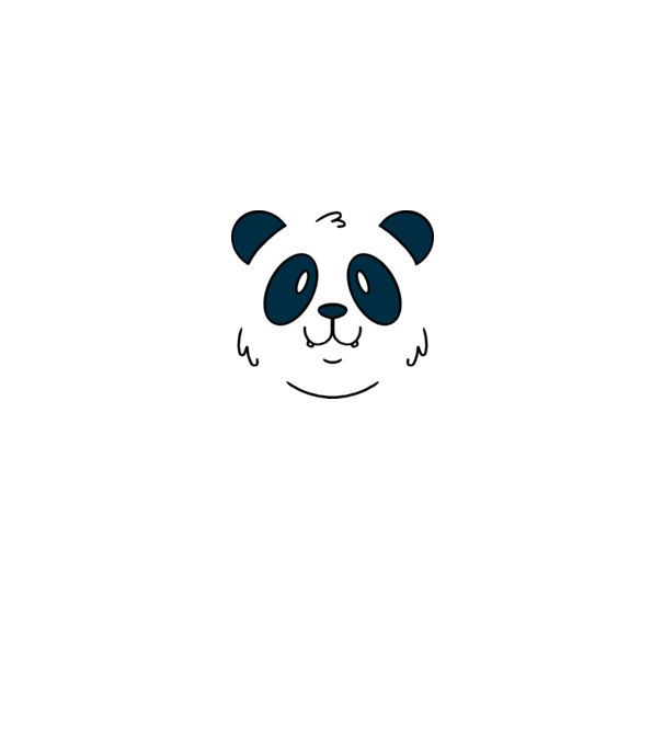 Cap de panda model alb pe tricou