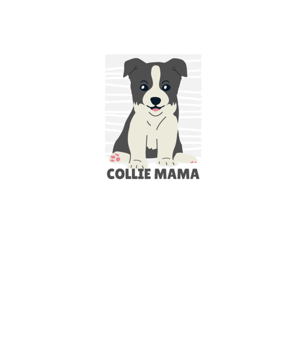 Border Collie Mamă model negru pe tricou