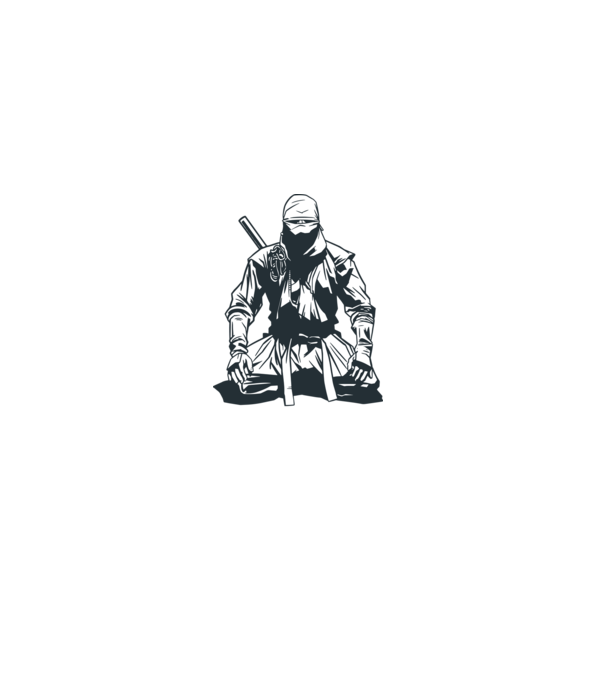 Ninja model gri pe tricou