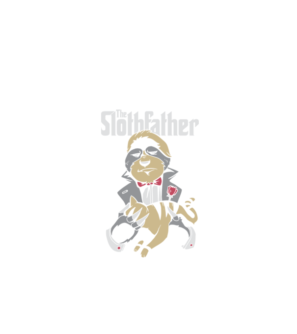 Slothfather - Naș Leneș model negru pe tricou