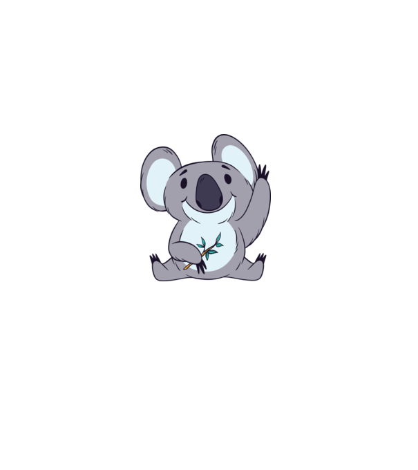Koala drăguț model alb pe tricou