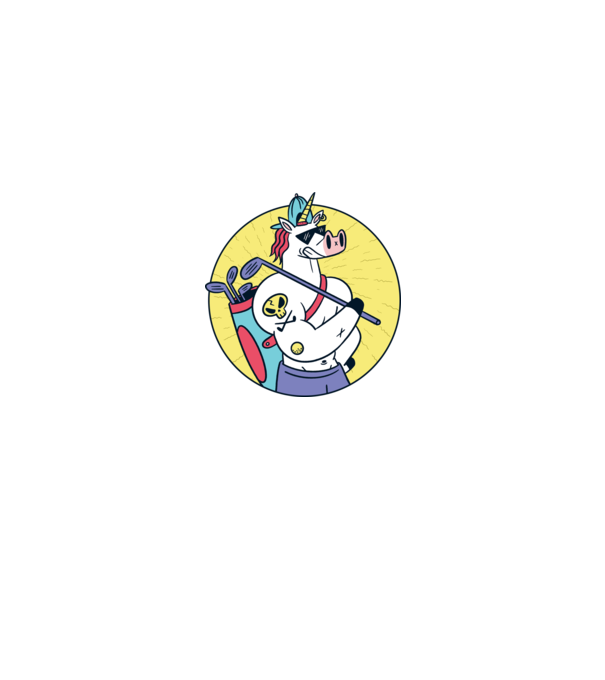 Unicorn Golf model negru pe tricou
