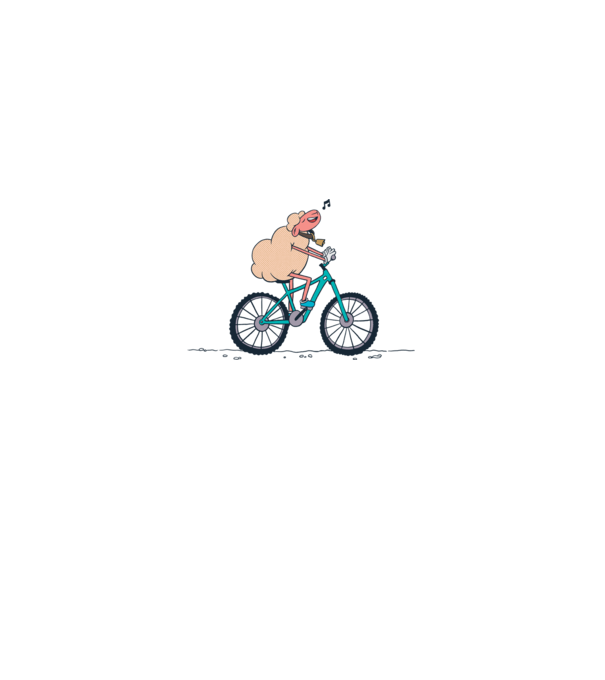 Miel cu bicicletă model alb pe tricou