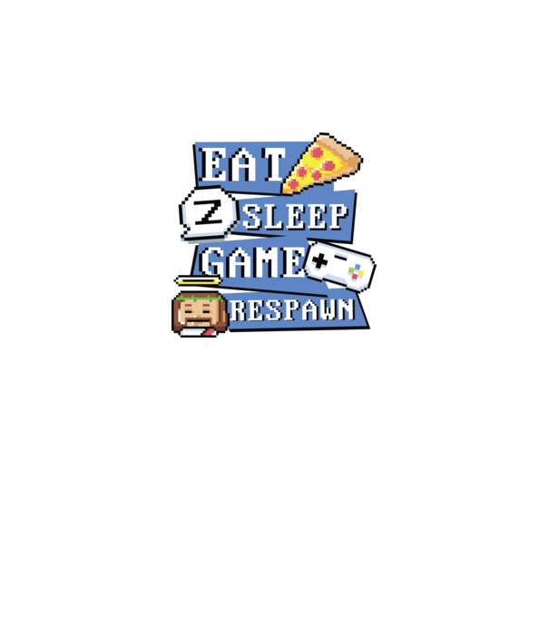 Eat, Sleep, Game respawn model alb pe tricou