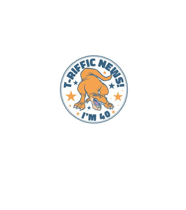 'T-rex Terrific news i''m 40' model albastru jeanși pe tricou